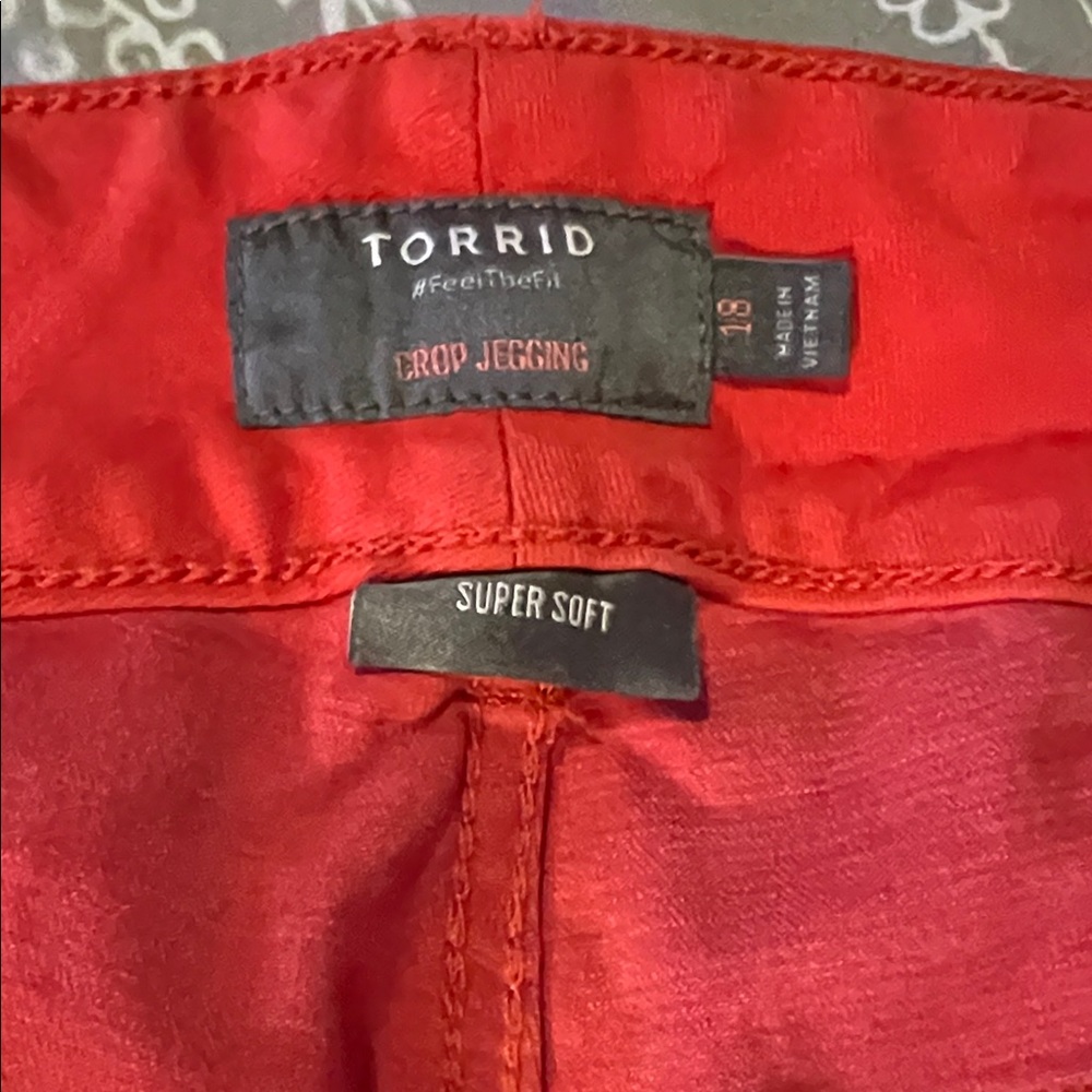 Torrid Bold Red Crop Jeggings